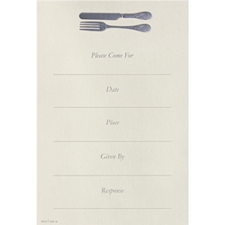 Silver Knife & Fork Invitation Card 