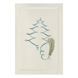Holiday Greeting Cards - Engraved Feather Tree 