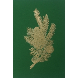 Holiday Greeting Cards - Gold Pine Branch  