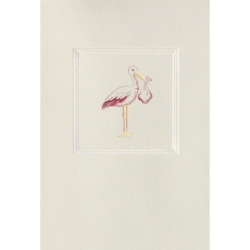 Greeting Cards - Burgundy Stork 