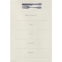Invitation Card - Silver Knife & Fork  