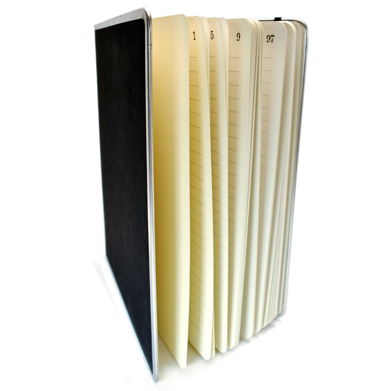 Bindewerk Basic Black Metal Edge Notebooks, Ledger - BWBLKMET