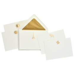 Original Crown Mill First Gold Engraved & Embossed Note Cards