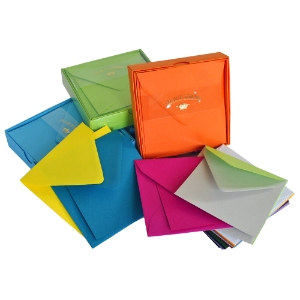 Original Crown Mill Color Vellum Square Note Card Box 