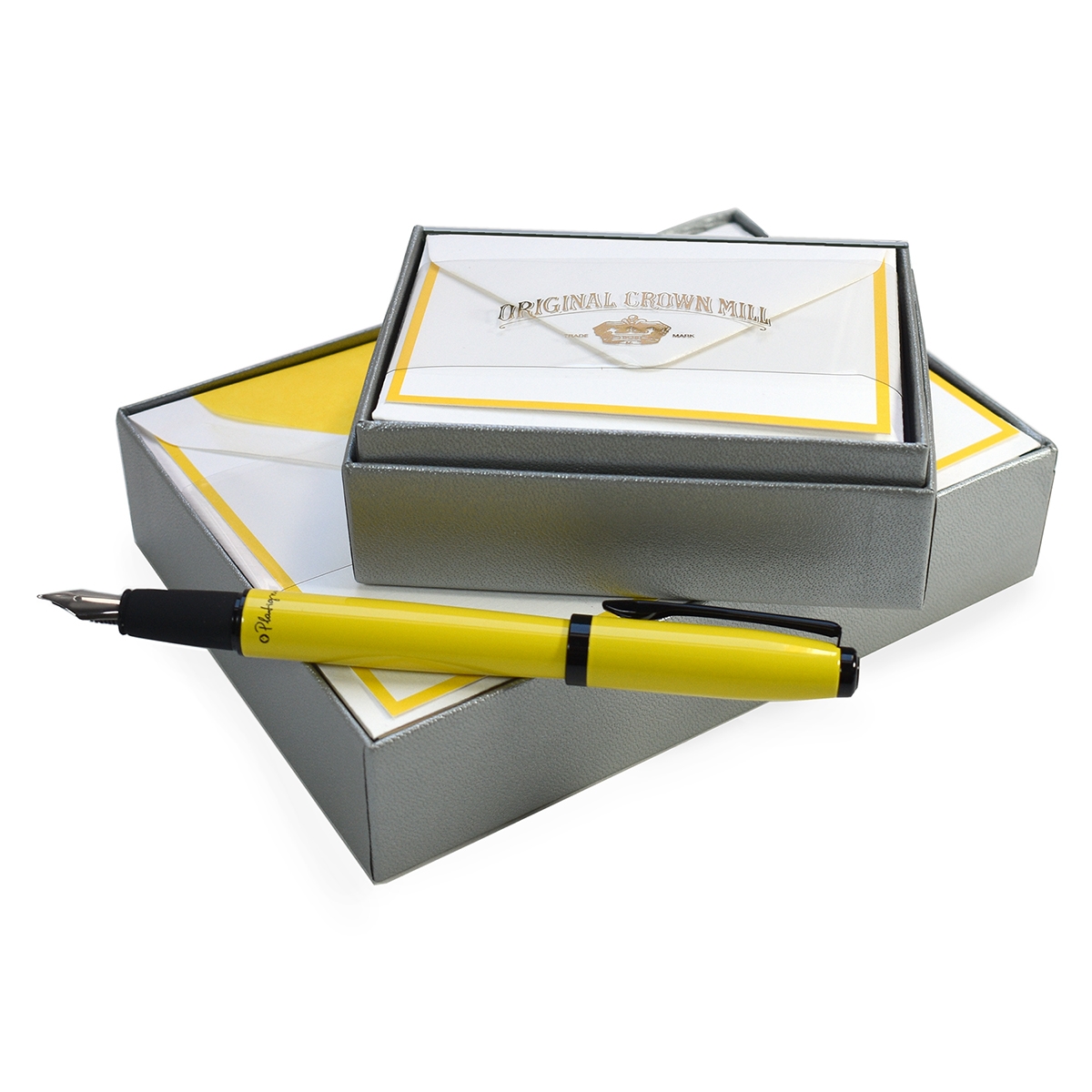 Original Crown Mill Bi-Color Note Card Box  - OCMBICL4X6