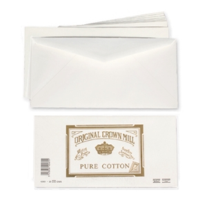 Pure Cotton Envelopes 25pk (for A4 Letter Pad) Original Crown Mill, Cotton, envelopes, OCM