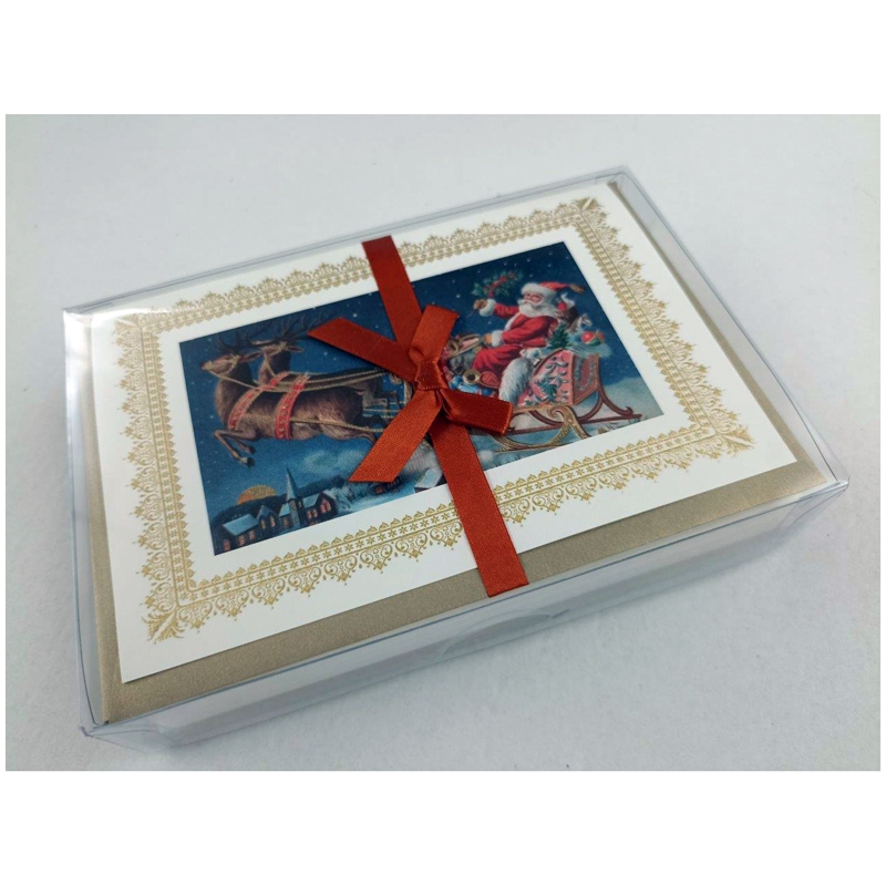 Rossi 1931 Christmas Double Card Sets 10/10 Santa Claus Reindeer - AGN818B